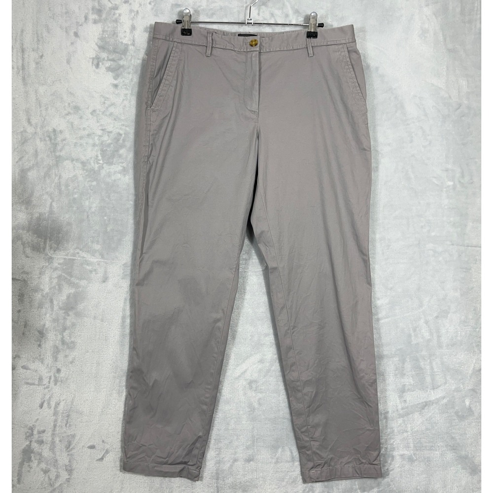 Talbots Women Pants 10 Gray Relaxed Chino Cotton Stretch Casual Work Trousers